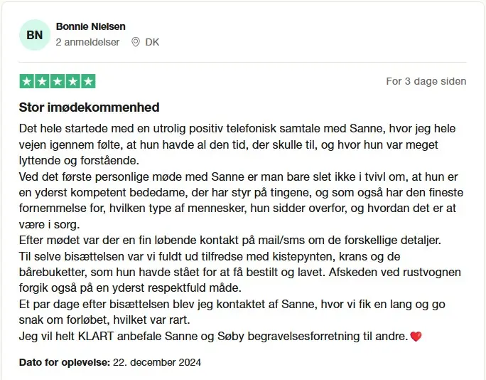 Trustpilot Seneste anmeldelser